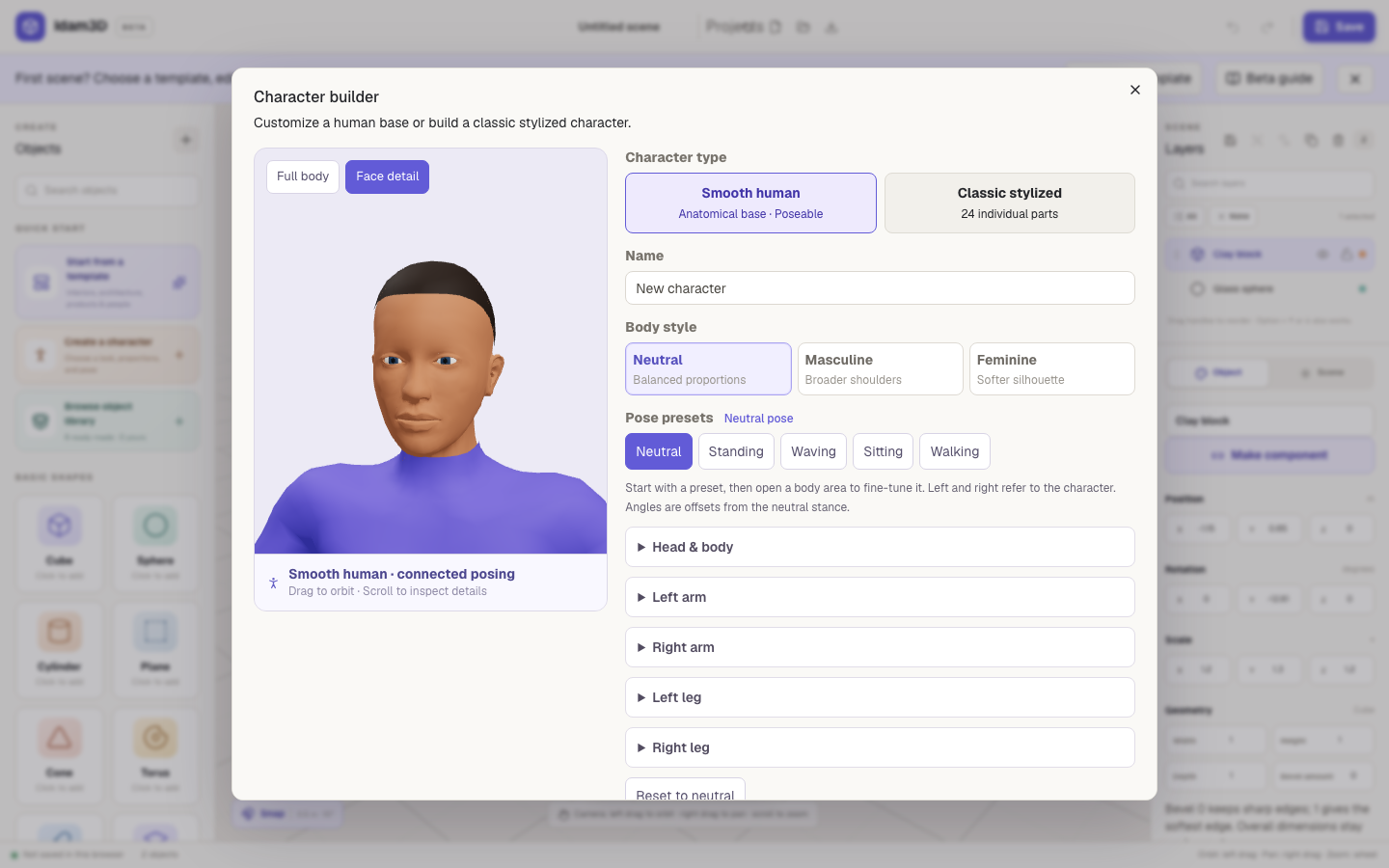 Idam3D character builder